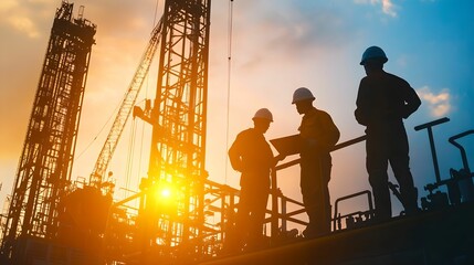 Safety Maintenance Crew on an Oil Rig, work, operations, team, energy