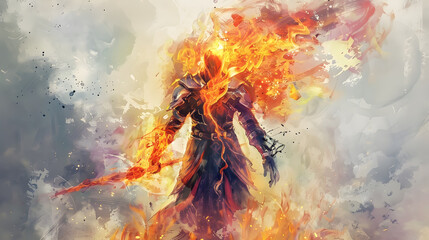 Fire Mage Watercolor