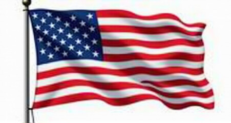 Fototapeta premium american flag isolated on white