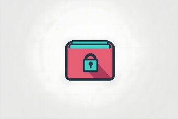 Secure Folder Icon with Lock Symbol, security, data, protection, safe
