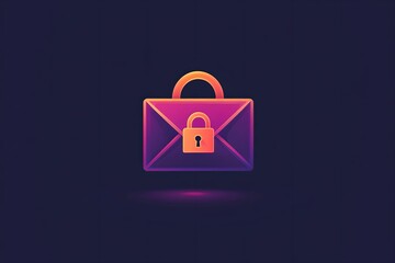 Encrypted Email Icon with Lock Symbol, encryption, security, technology, data