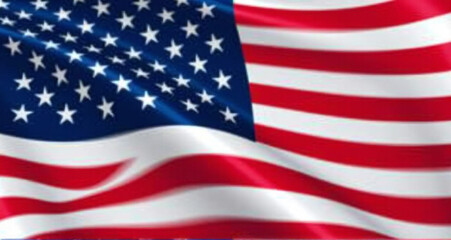 american flag on a blue