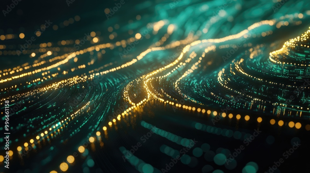 Poster Illuminated lines symbolizing large scale data transfer