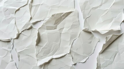 Obraz premium Torn white paper texture arranged on a light background. Abstract design.