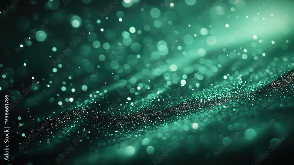 Aufkleber elegant abstract mint glitter particles flow gracefully underwater creating a luxurious shimmer a fe