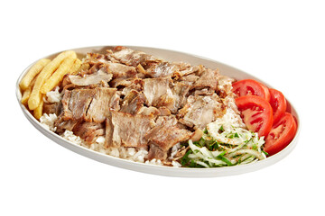 Turkish meat doner with rice, Et Döner	