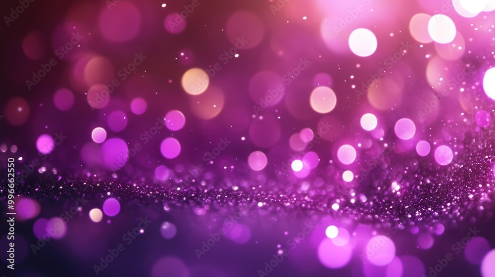 Poster purple blurred background featuring a sparkling bokeh effect ideal for festive and celebratory theme