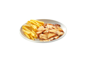 Turkish chicken doner with fries, Tavuk Döner