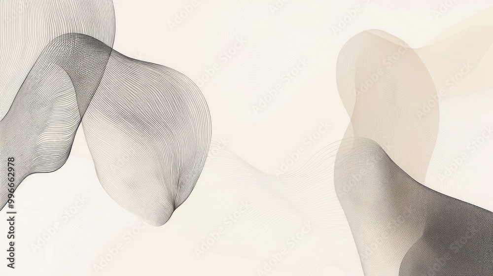 Poster elegant minimalist line art featuring abstract shapes in neutral tones perfect for contemporary and 