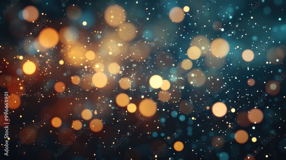 Poster Shimmering particles illuminate with a bokeh effect