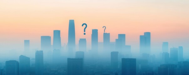 A city skyline shrouded in smog