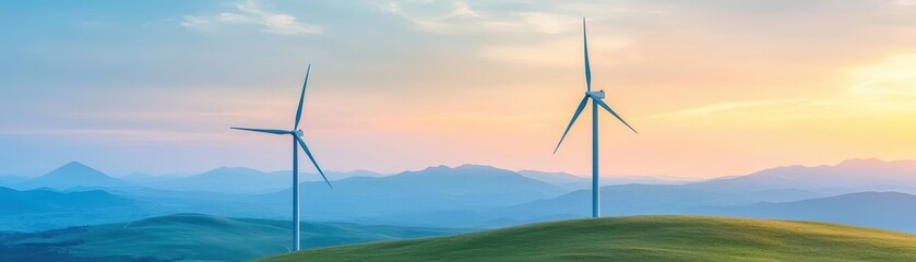 Birds nesting on wind turbine arms