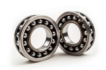 Two round metal balls with a hole in the middle