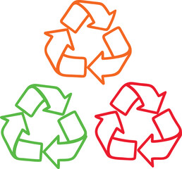 Fun Outlined Recycle Symbols Vector Illustration for Creative Projects
