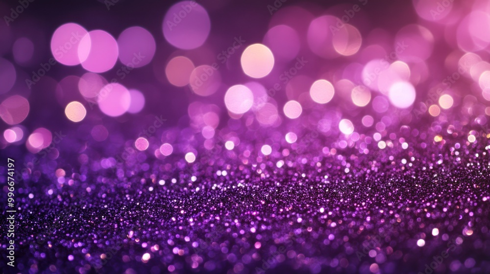 Canvas Prints purple glitter background with bokeh lights.