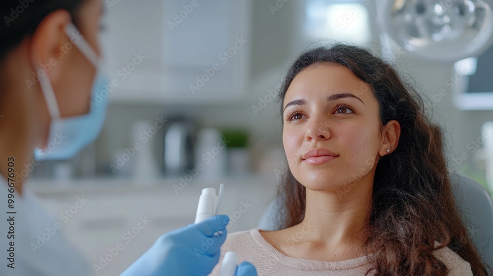 Sticker A healthcare professional attends to a patient in a clinical setting.