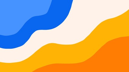 Wavy abstract background. Curvy orange and blue abstract wallpaper