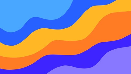 Wavy abstract background. Curvy orange and blue abstract wallpaper