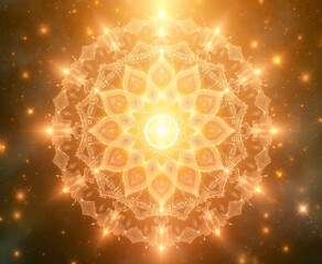Gold, yellow Mandala solar plexus - AI generated