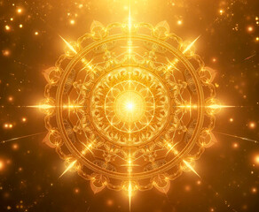 Gold, yellow Mandala solar plexus - AI generated