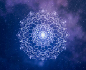 Blue Mandala Third Eye Chakra Illustration - Ai generated