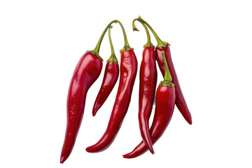 Cayenne Chili on Clear Transparent Background HD Image for Use in Creative and Food Photography Projects