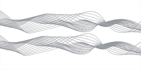 Wave lines smooth flowing dynamic isolated on white background. Technology, digital, communication,Wave lines vector illustration. Line art striped graphic

