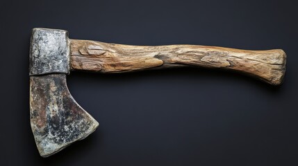 Ancient primitive axe a handcrafted artifact of wood and stone represents the creativity of early tool making innovations