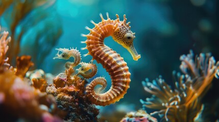 Seahorse Father Nurtures His