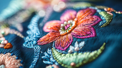 Show an embroidered item with personalized details, such as monograms, names, or custom designs. Highlight how embroidery adds a unique and personal touch to clothing or accessories. 