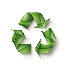 Obraz premium Stylish green recycling symbol representing eco-friendly practices and sustainability in environmental design.
