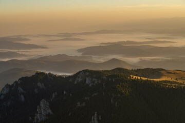 sunrise over the mountains,  Ciucas Mountains, Romania 