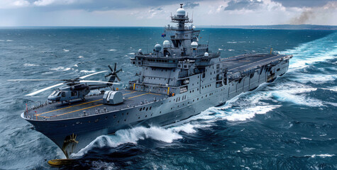Advanced Australian navy multi-purpose ship operating in oceanic environment