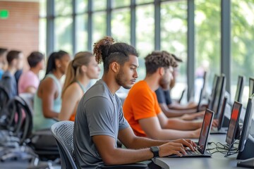 Athletes engaged in cognitive drills at a training facility, focusing on mental skills development during a morning session