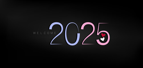 A festive Black background featuring the text Happy New Year 2025 in an elegant font, celebrating the new year