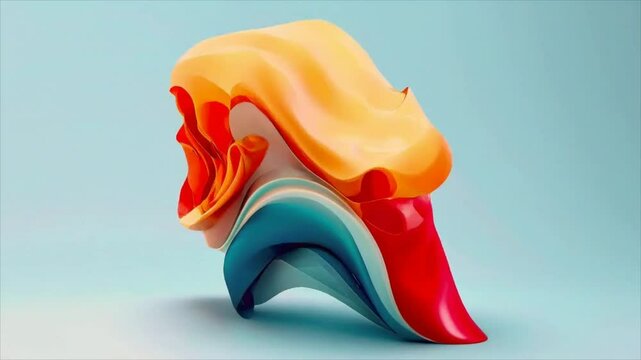 Movement and transformation of colorful abstract volumetric waves and swirls for video background, video wallpaper, as graphic resources