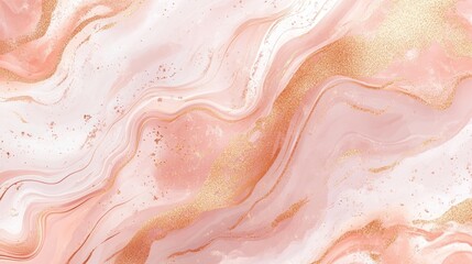 Abstract pink and gold marble background with fluid liquid design.