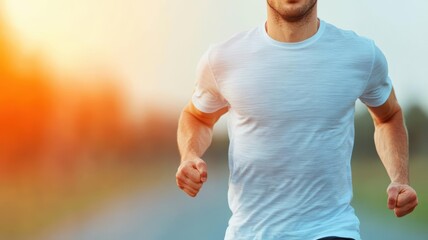Dynamic shot of a man jumping hurdles in an urban park, showcasing agility and balance, vibrant colors, Agility fitness cardio