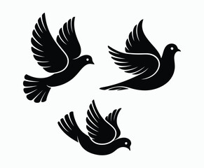 Obraz premium Dove silhouette EPS vector isolated illustration template on a white background