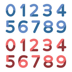 Blue and Red Personalized Numbers, 0 to 9.