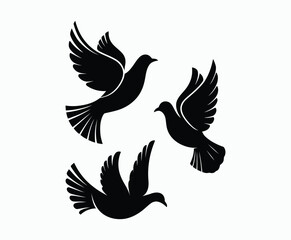 Obraz premium Dove silhouette EPS vector isolated illustration template on a white background