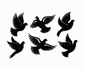 Fototapeta premium Dove silhouette EPS vector isolated illustration template on a white background