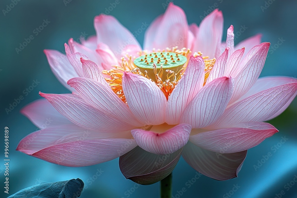 Poster Pink Lotus Flower in Bloom