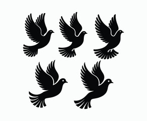 Obraz premium Dove silhouette EPS vector isolated illustration template on a white background