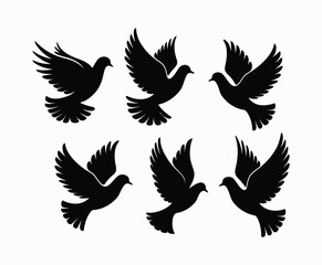 Fototapeta premium Dove silhouette EPS vector isolated illustration template on a white background