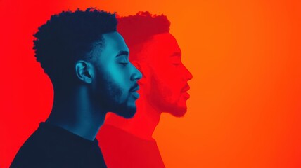 Group of diverse people on a conference call, audio waves connecting devices, futuristic technology, seamless global communication