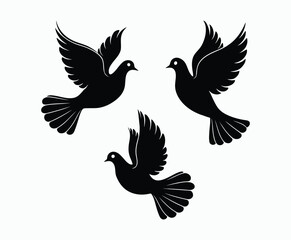 Obraz premium Dove silhouette EPS vector isolated illustration template on a white background