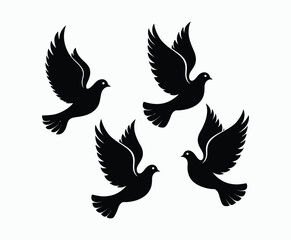 Fototapeta premium Dove silhouette EPS vector isolated illustration template on a white background
