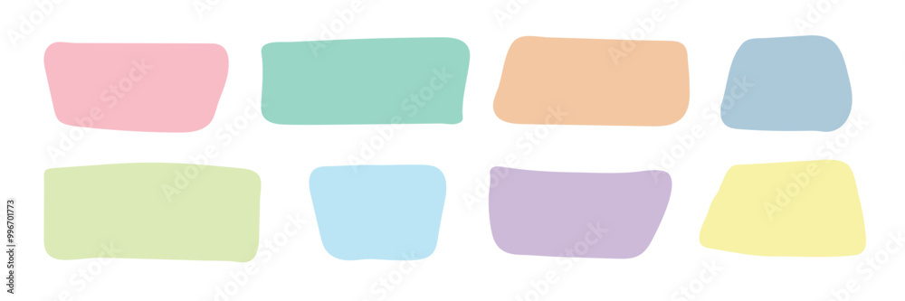 Fototapete Abstract blob shape figure set. Amoeba, organic bubble liquid. Irregular rectangle  varios form. Vector illustration