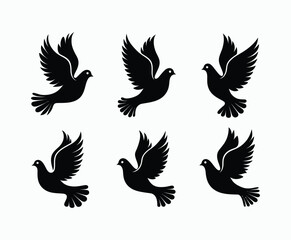 Fototapeta premium Dove silhouette EPS vector isolated illustration template on a white background